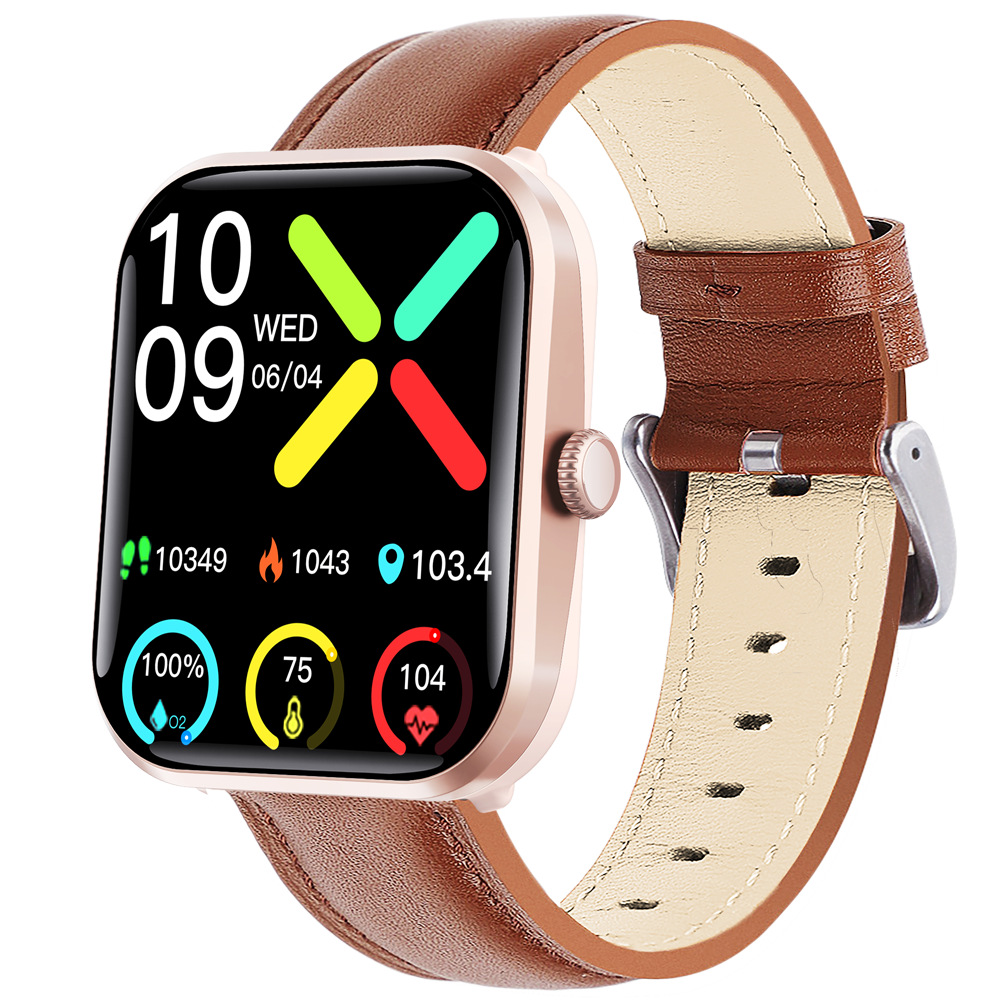 小狮F96手环SOS报警心率血压体温蓝牙通话无创测血糖AI智能手表 - 图片 5