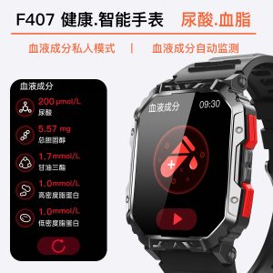 小狮户外运动手表F407距离卡路里计步手环心率血压蓝牙通话智能手表