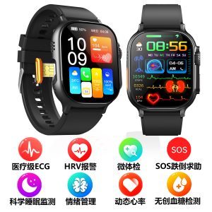 小狮4G插卡手表F500医疗级心电图24小时动态心率检测SOS跌倒报警